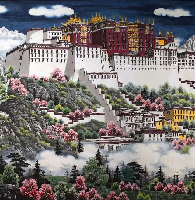 甘孜籍画家裴宏波绘制巨幅国画《雄伟的布达拉》献礼中国共产党成立100周年